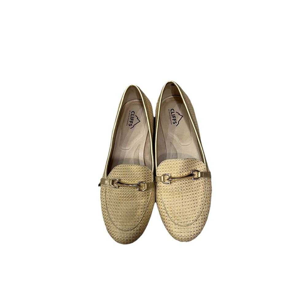 Cliffs By White Mountain Glowing Loafers Gold Multi Raffia Loafer Sz 8